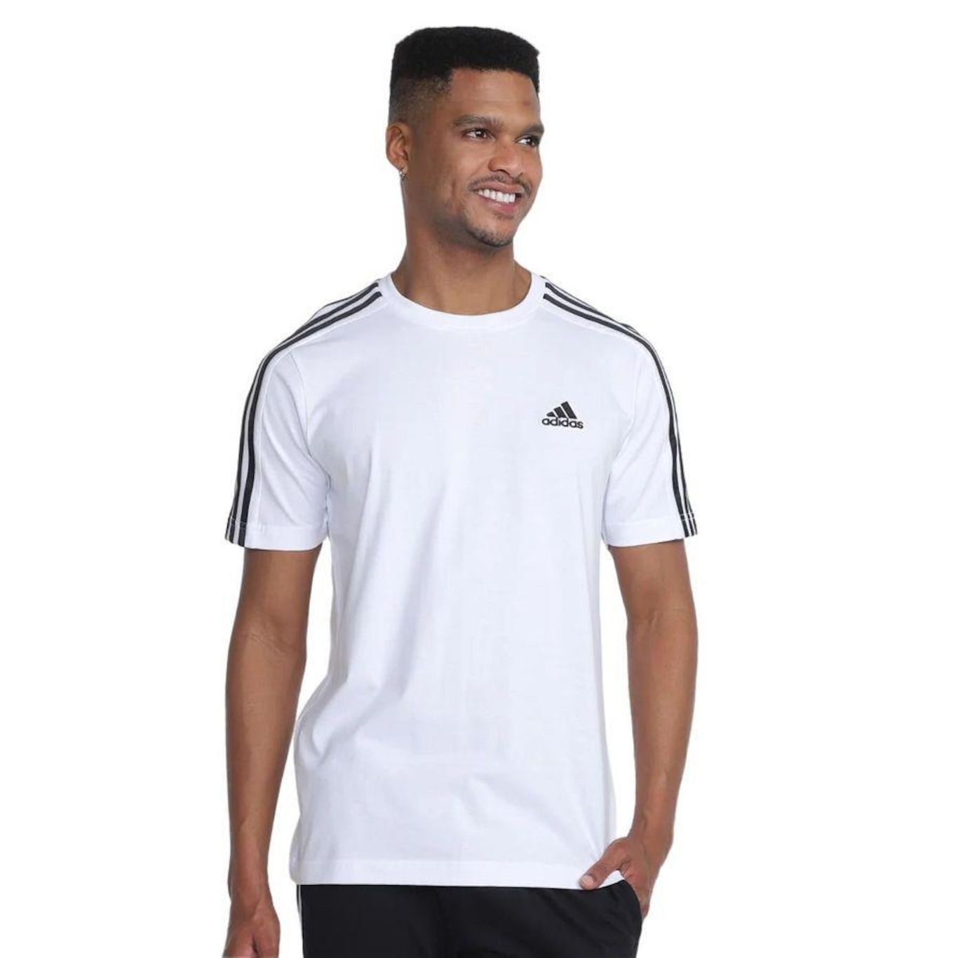 Camiseta adidas M/C 3 Stripes Masculina - Foto 1