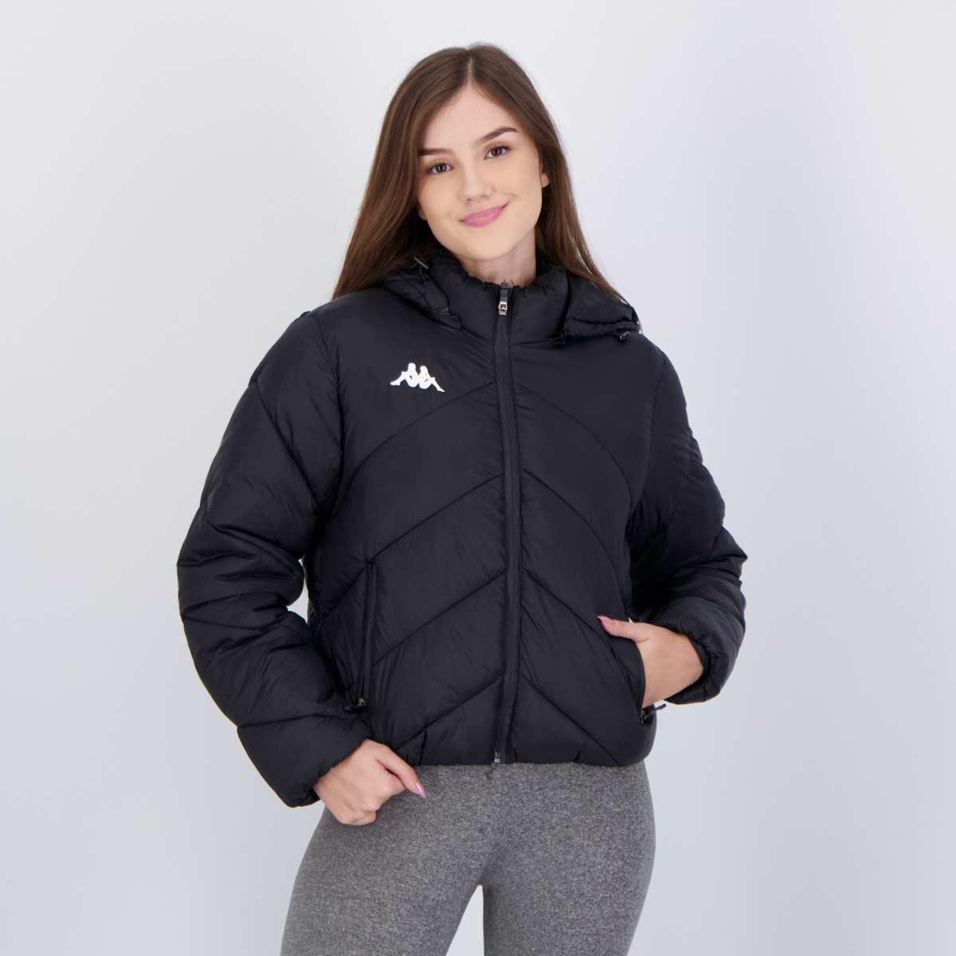 Jaqueta Kappa Padding Logo Sport - Feminina - Foto 1