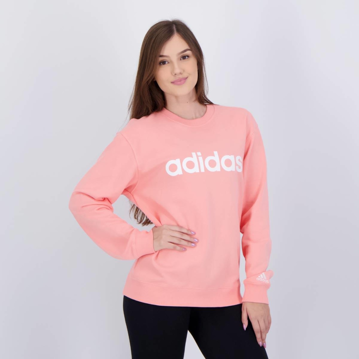 Blusão de Moletom adidas Logo Linear - Feminino - Foto 2