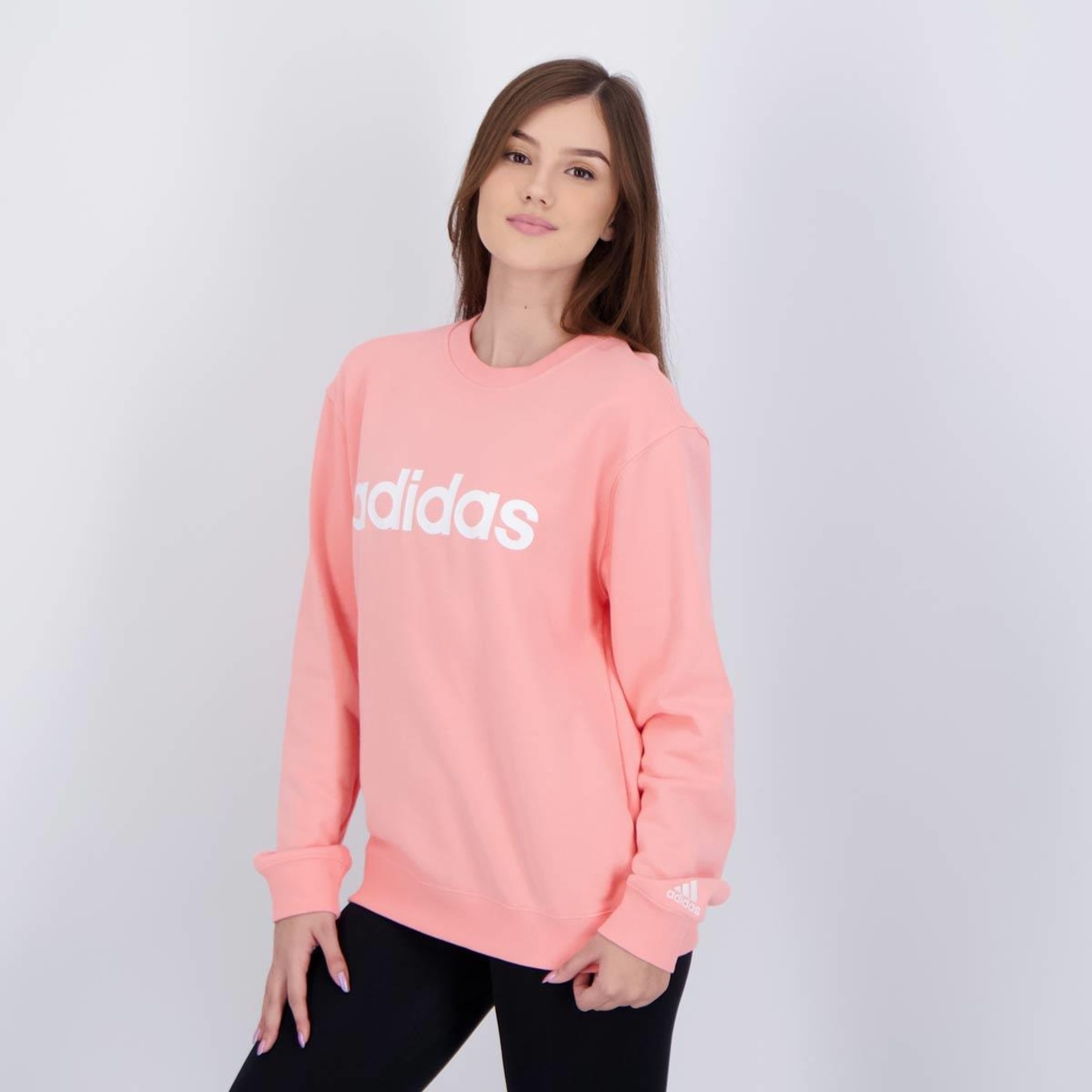 Blusão de Moletom adidas Logo Linear - Feminino - Foto 3