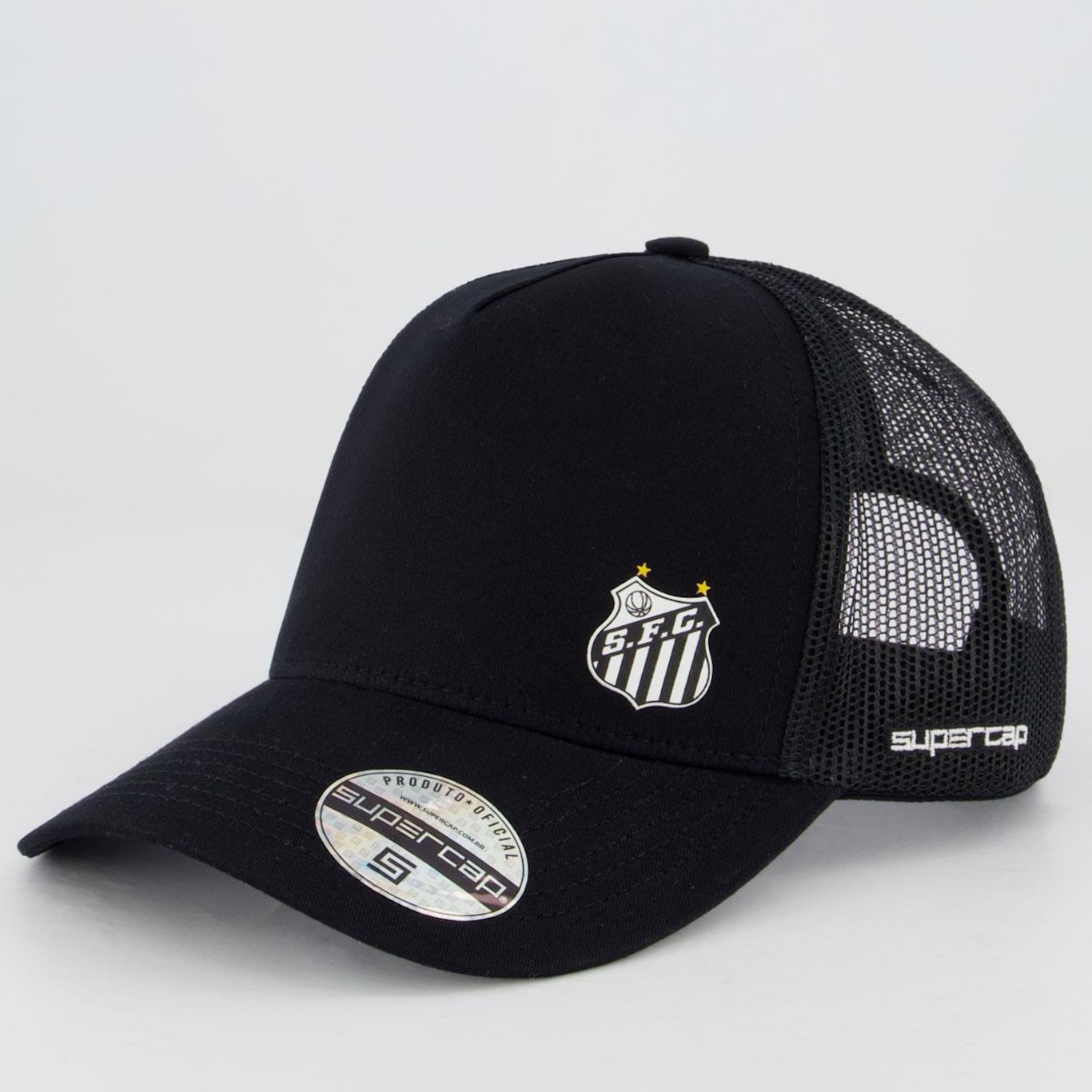 Boné Aba Curva do Santos Supercap Trucker - Snapback - Adulto - Foto 1