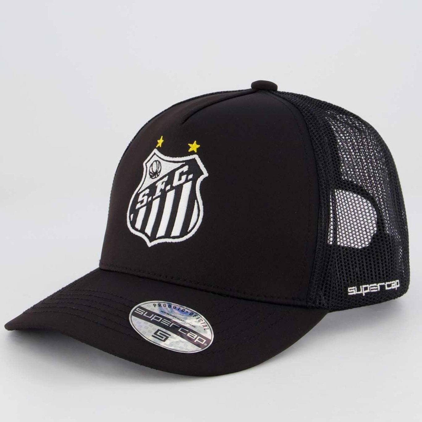 Boné Aba Curva do Santos Supercap Trucker - Snapback - Adulto - Foto 1