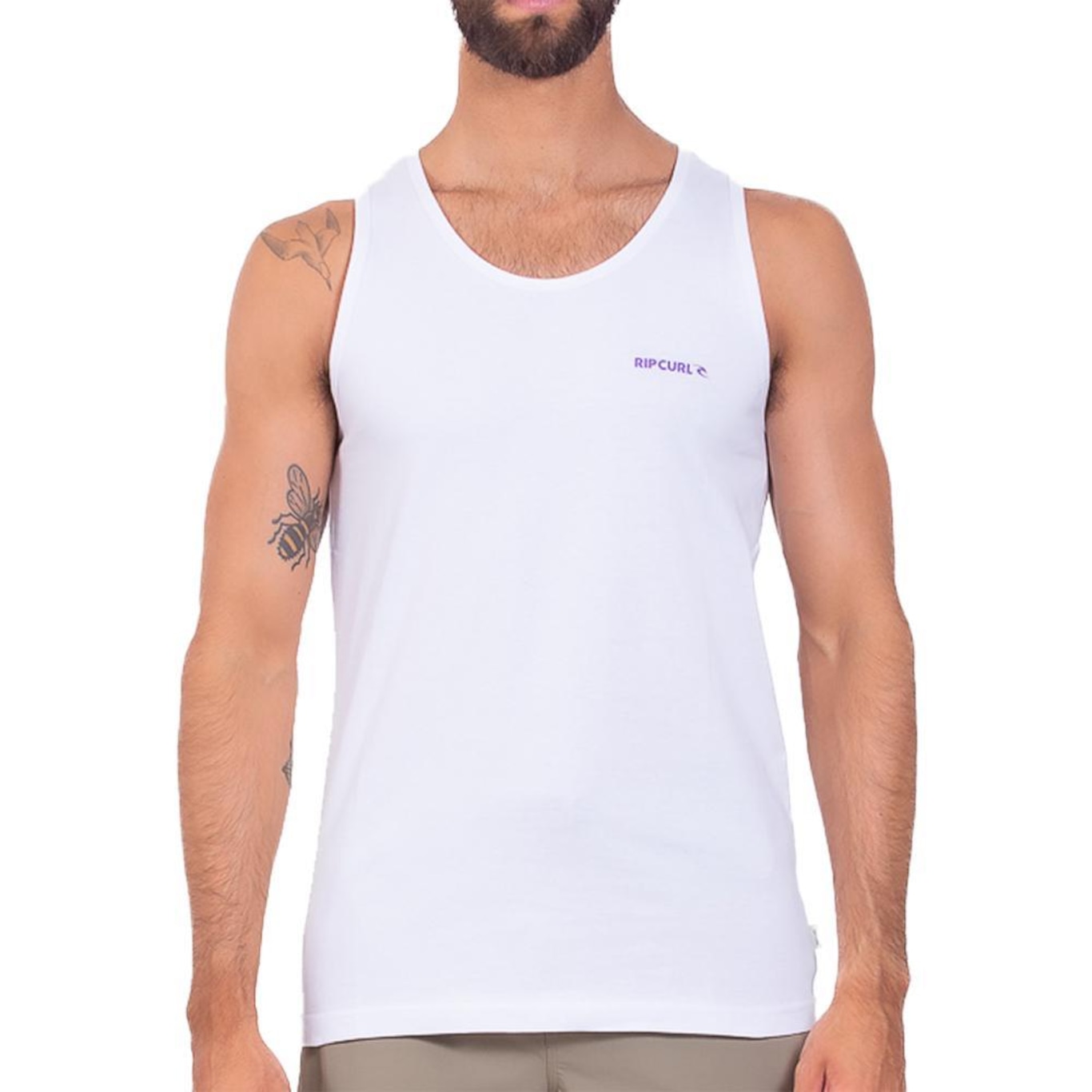 Regata Rip Curl Brand Icon Sm25 Masculina Branco - Foto 1