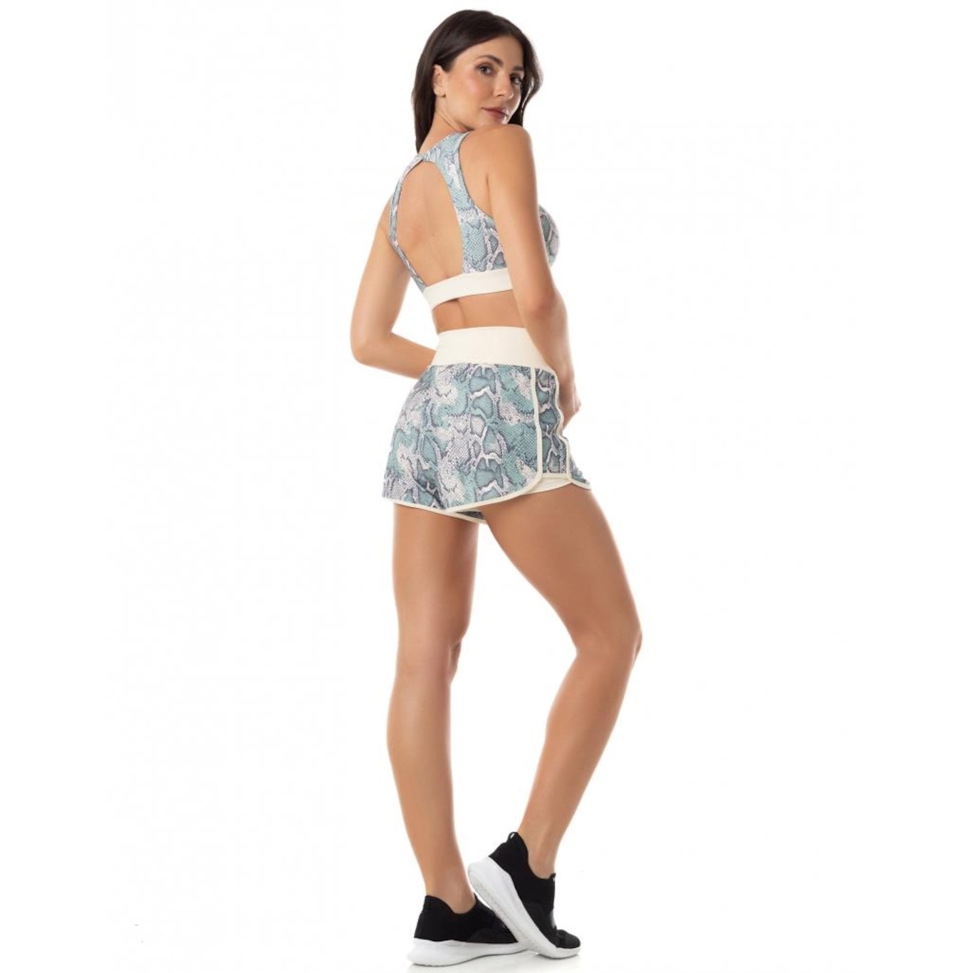 Shorts Vestem Catavento Savage Verde e Off White - Foto 4