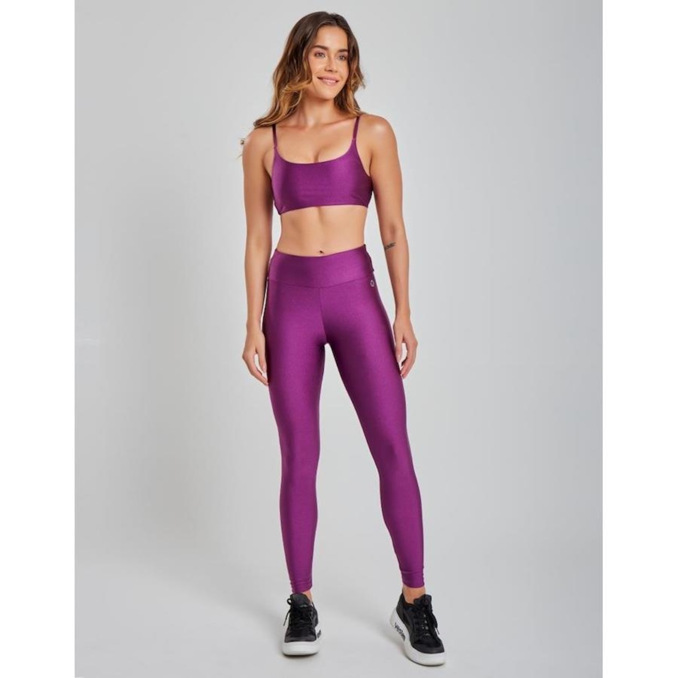 Conjunto Vestem Legging Fuso e Top Ana Acai Ii - Feminino - Foto 1