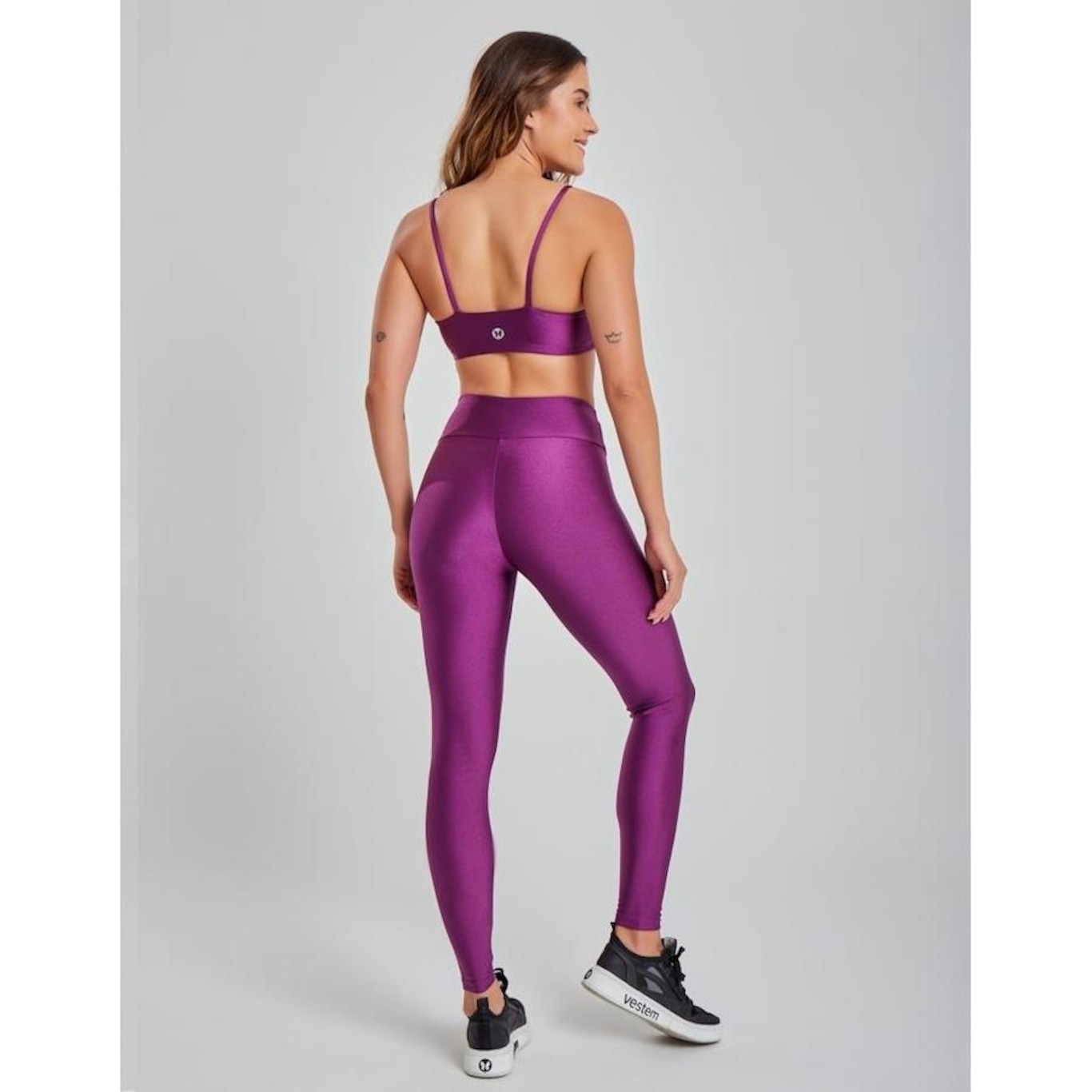 Conjunto Vestem Legging Fuso e Top Ana Acai Ii - Feminino - Foto 2