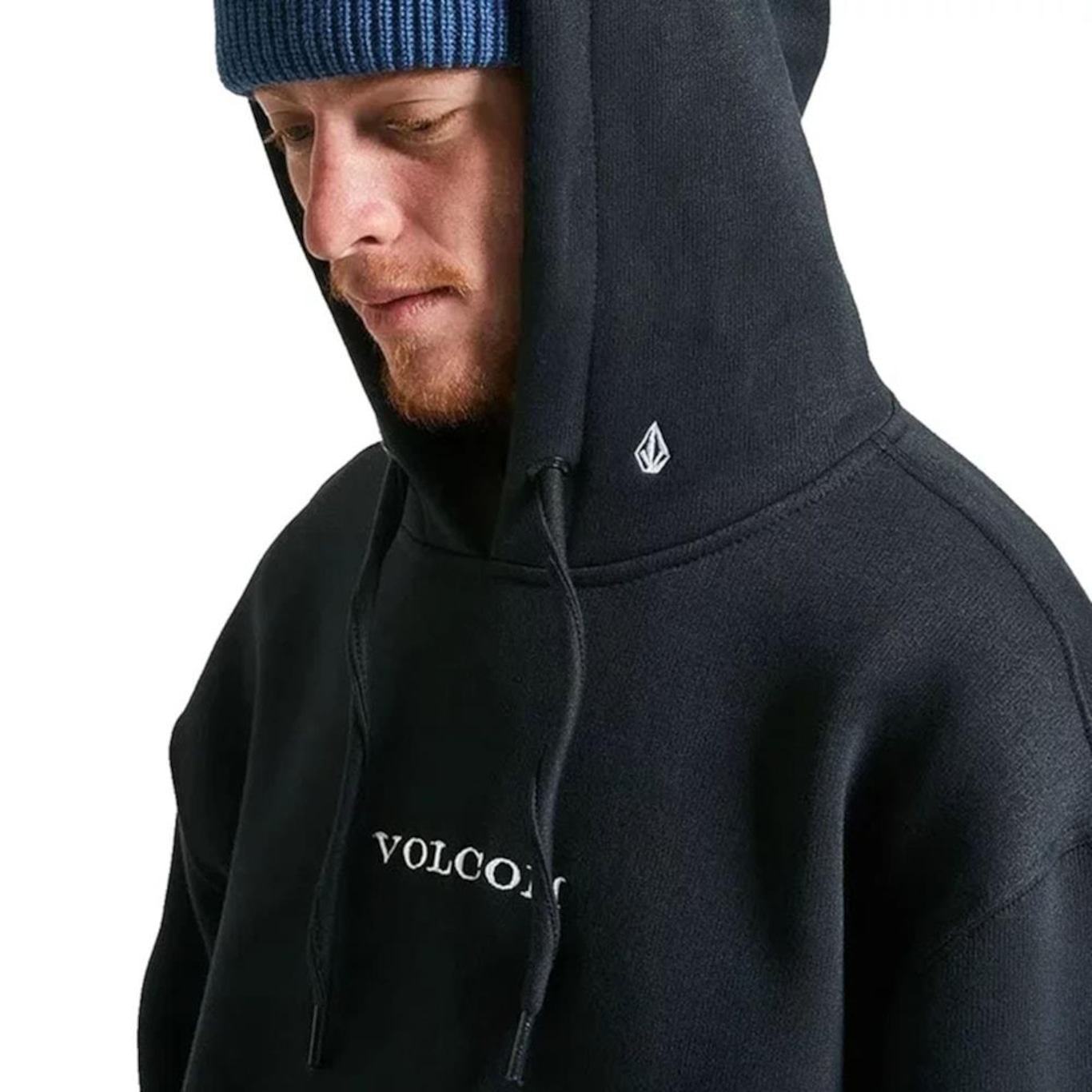 Blusão de Moletom Volcom com Capuz Canguru Plus Size Signature - Masculino - Foto 3