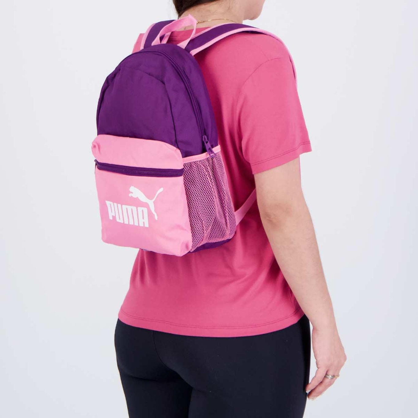 Mochila Puma Phase Small Roxo e Rosa - Foto 1