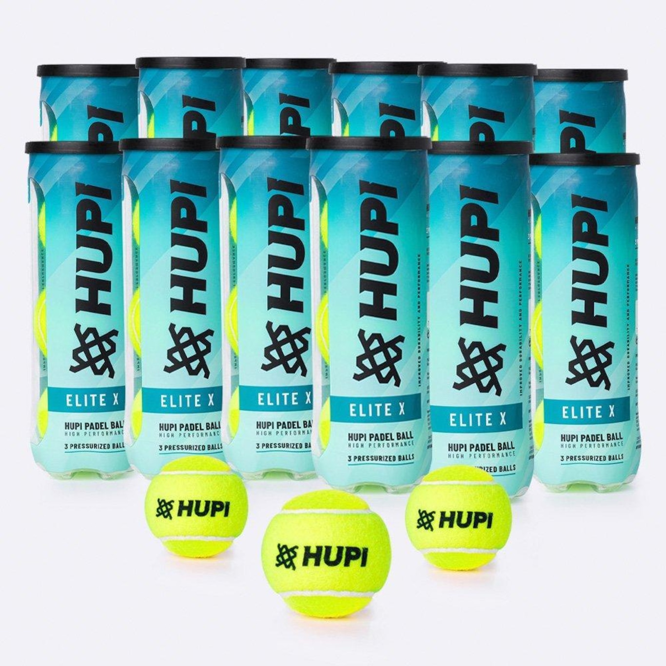 Kit 12x Tubos Bolas de Padel Hupi Elite X - Foto 1