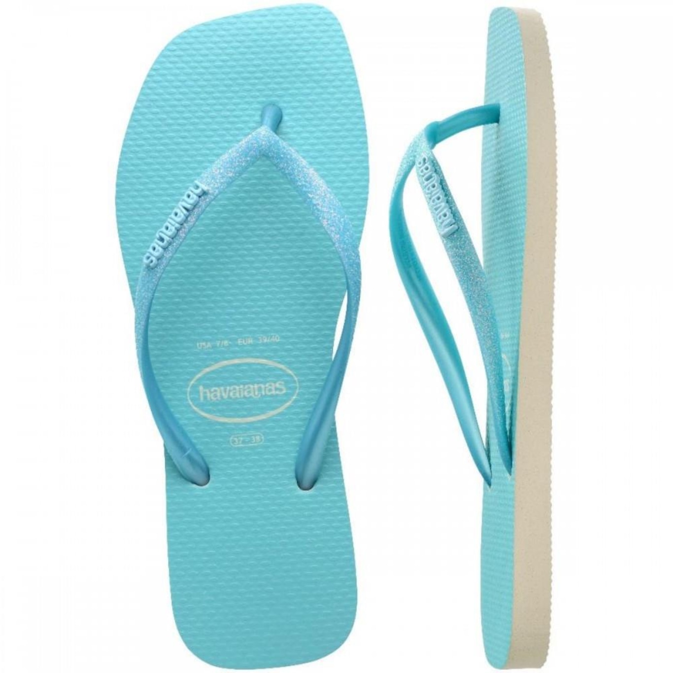 Chinelo Havaianas Slim Square Glitter - Feminino - Foto 4