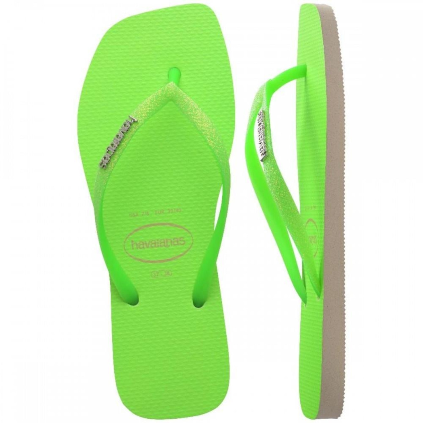 Chinelo Havaianas Slim Square Glitter - Feminino - Foto 4