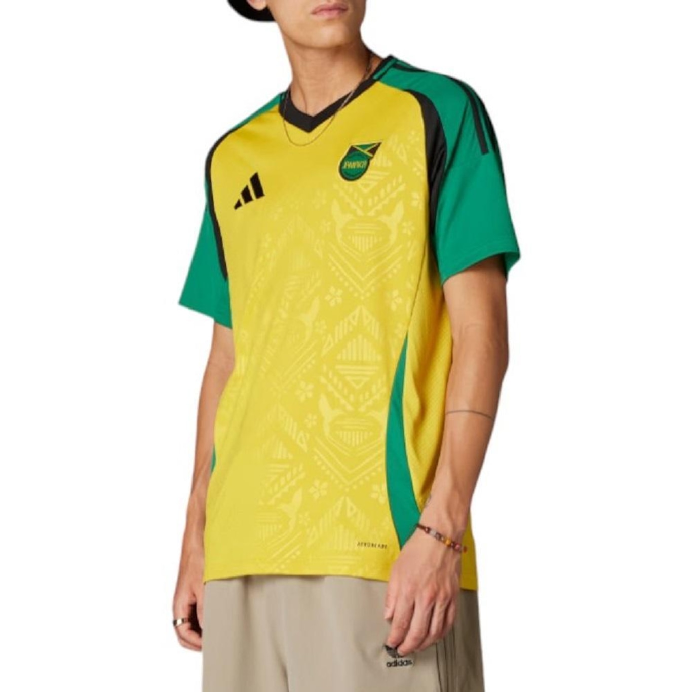 Camisa Jamaica adidas Jff H Jsy - Masculina - Foto 3