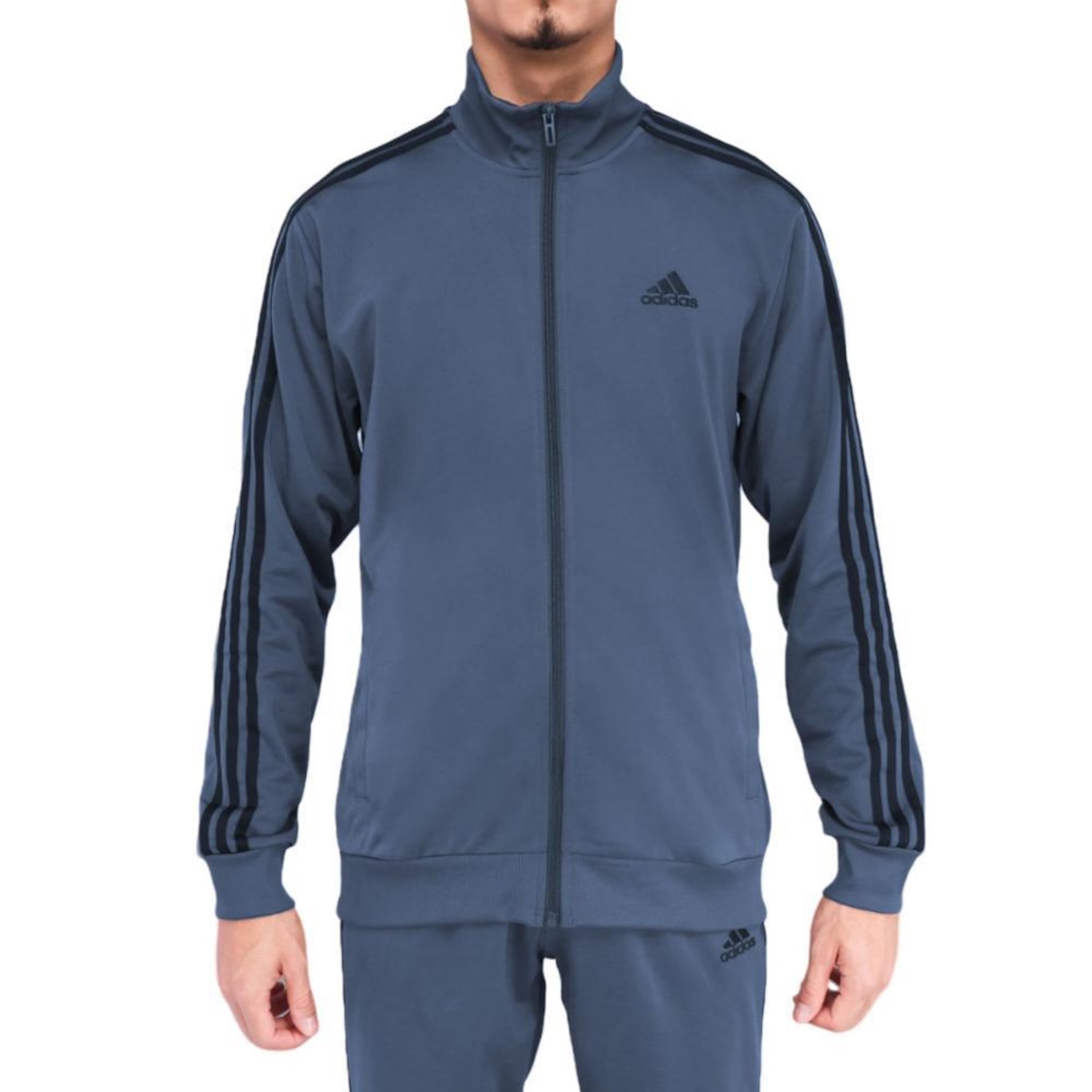 Agasalho adidas Malha Basic 3 Stripes - Masculino - Foto 2