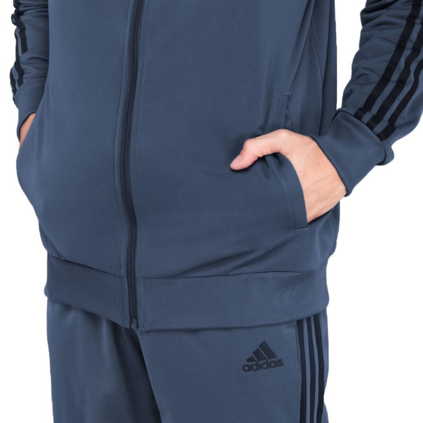 Agasalho adidas Malha Basic 3 Stripes - Masculino - Foto 5