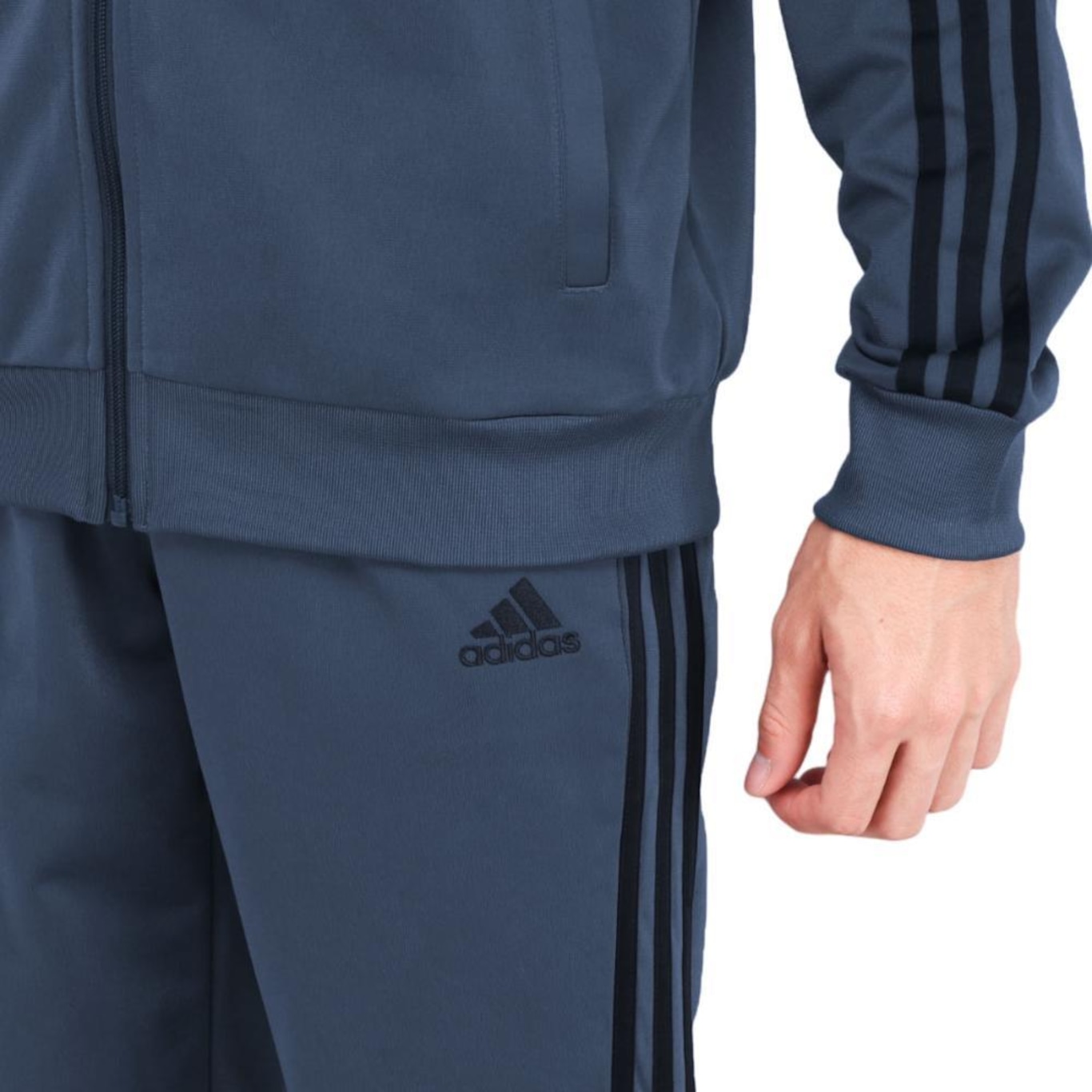 Agasalho adidas Malha Basic 3 Stripes - Masculino - Foto 6