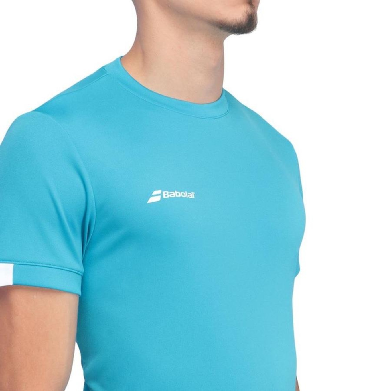 Camiseta Babolat Play Neck Tee - Masculina - Foto 4