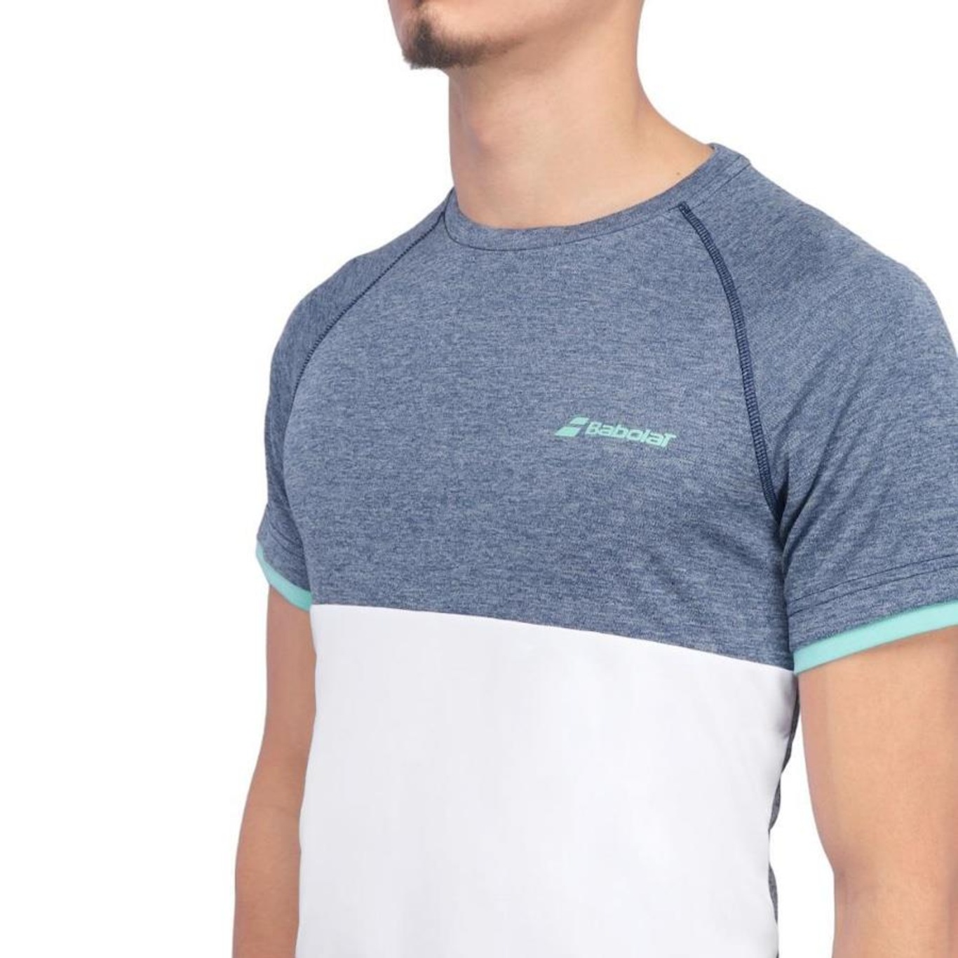 Camiseta Babolat Play Neck Tee - Masculina - Foto 3