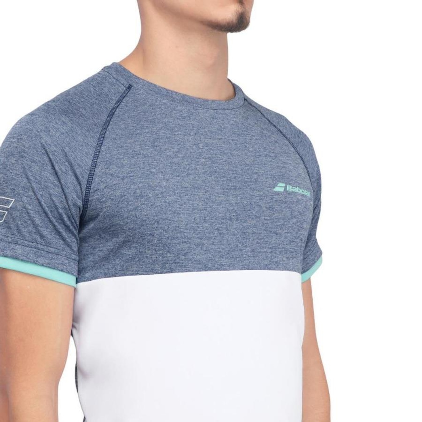 Camiseta Babolat Play Neck Tee - Masculina - Foto 4