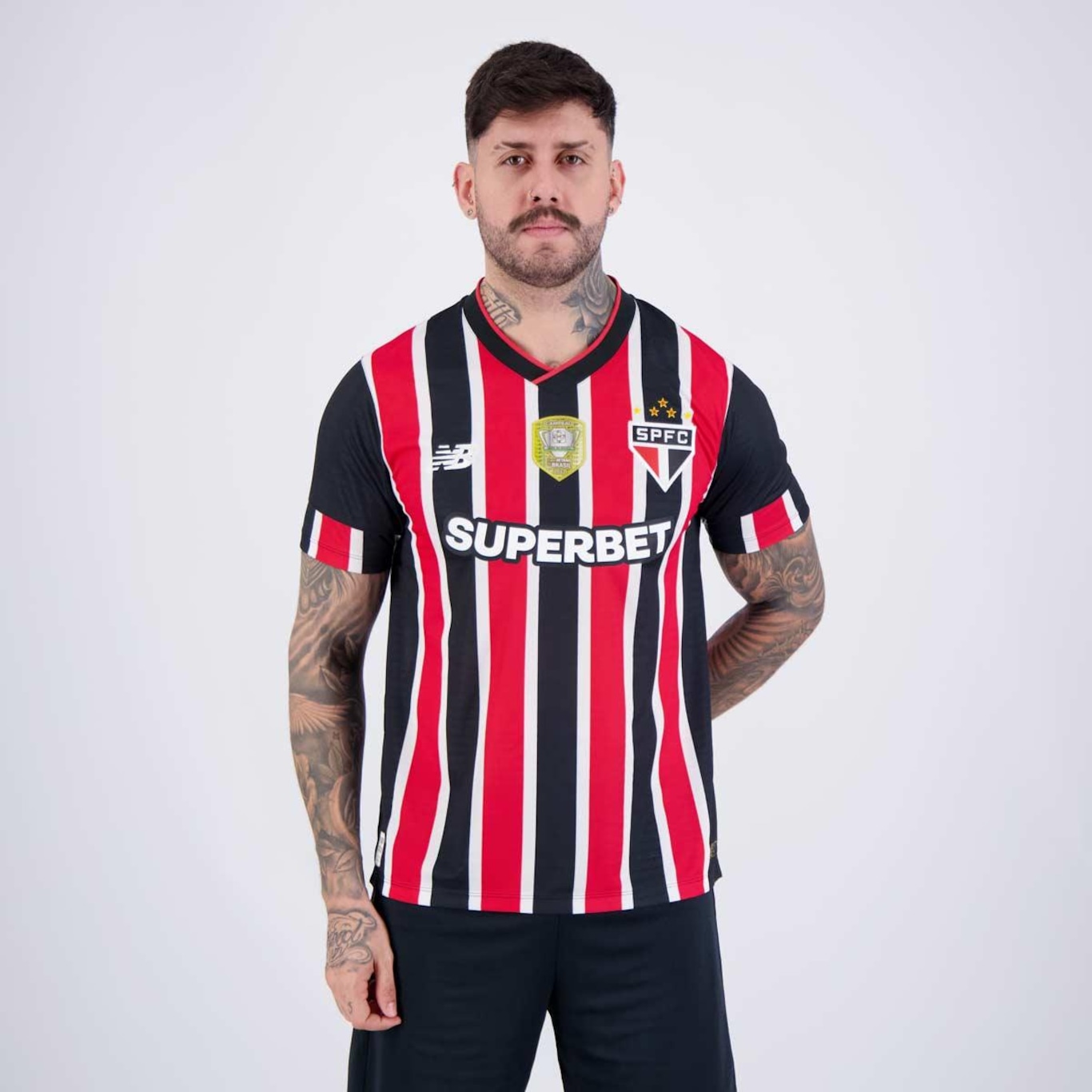 Camisa do São Paulo II 2024 New Balance Com Patrocínio Patch Campeão Copa do Brasil 2023 - Masculina - Foto 1