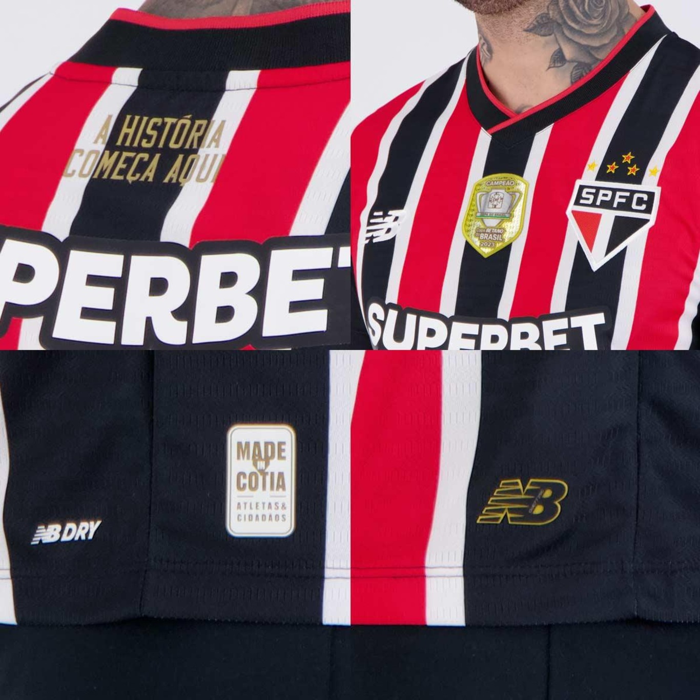 Camisa do São Paulo II 2024 New Balance Com Patrocínio Patch Campeão Copa do Brasil 2023 - Masculina - Foto 5