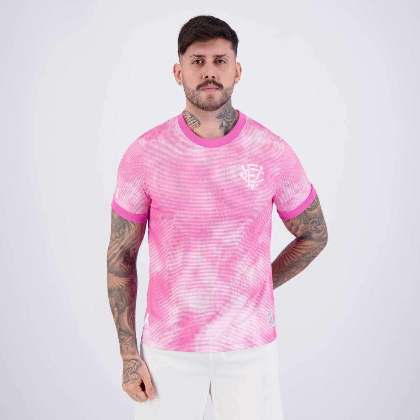 Camisa do Vitória Leão Imperial Outubro Rosa - Masculina - Foto 1