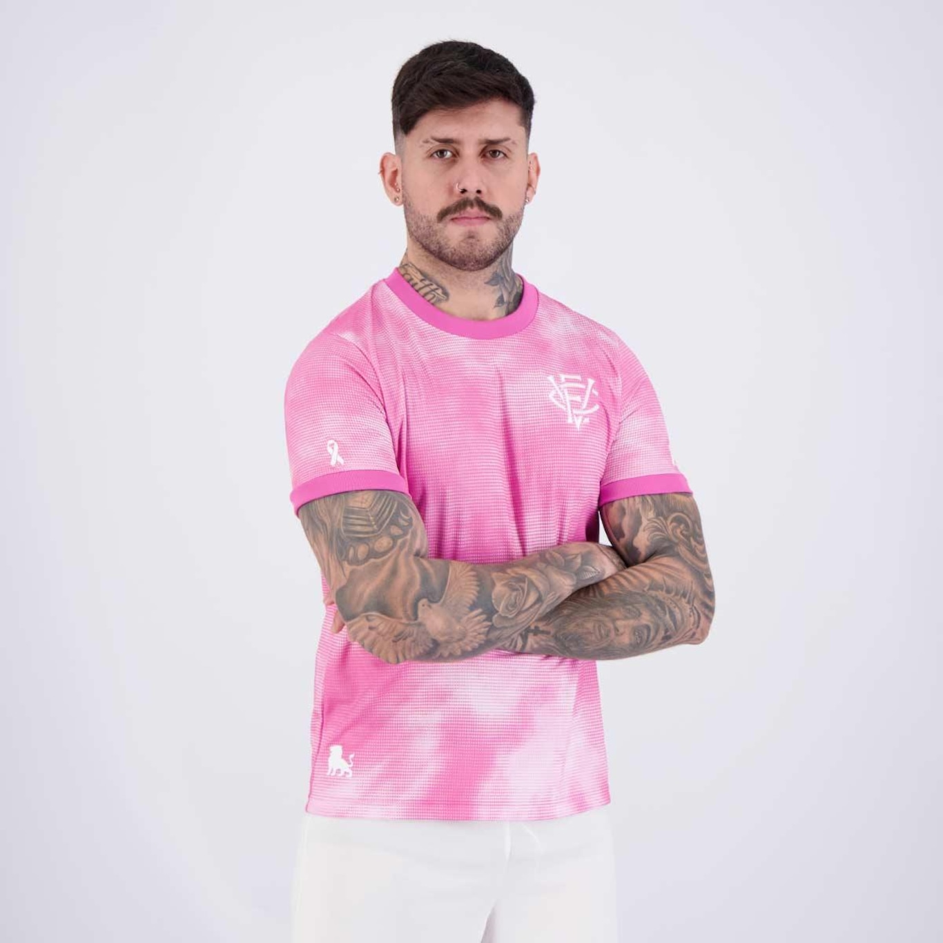 Camisa do Vitória Leão Imperial Outubro Rosa - Masculina - Foto 2