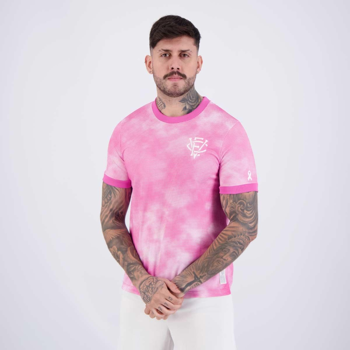 Camisa do Vitória Leão Imperial Outubro Rosa - Masculina - Foto 3