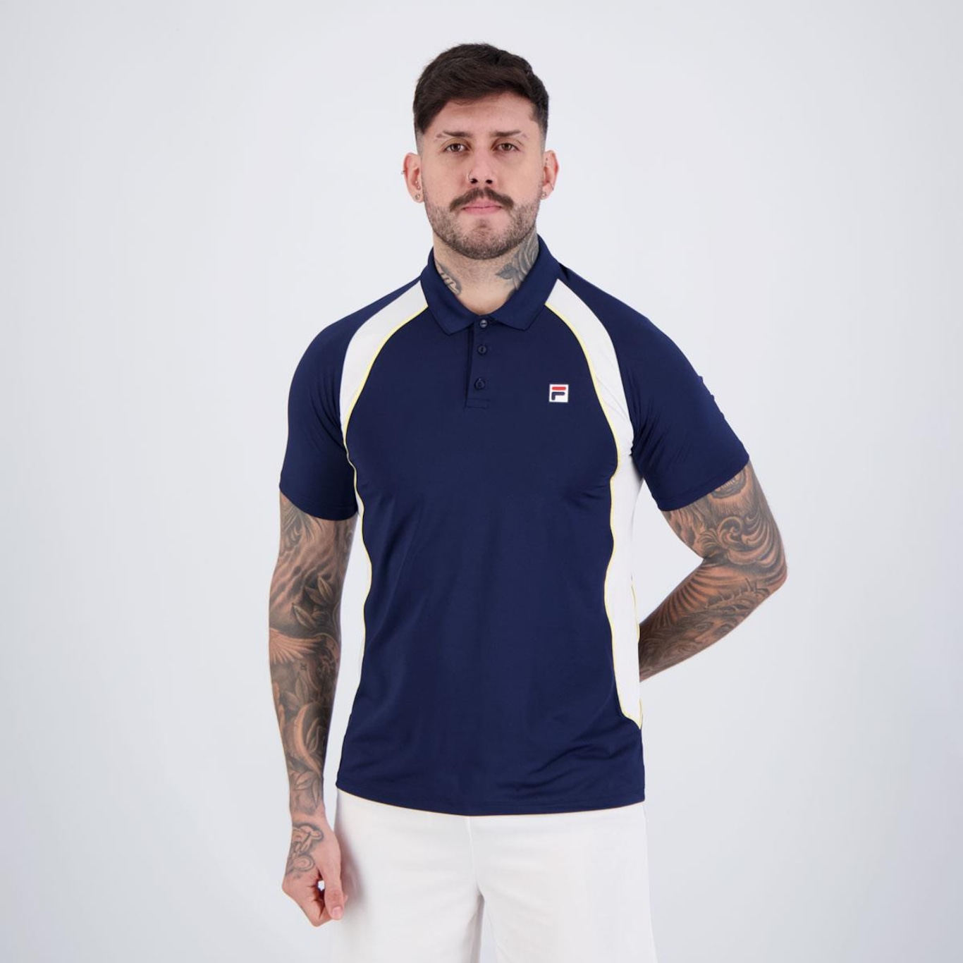 Camisa Polo Fila Backspin Short Sleeve - Masculina - Foto 3