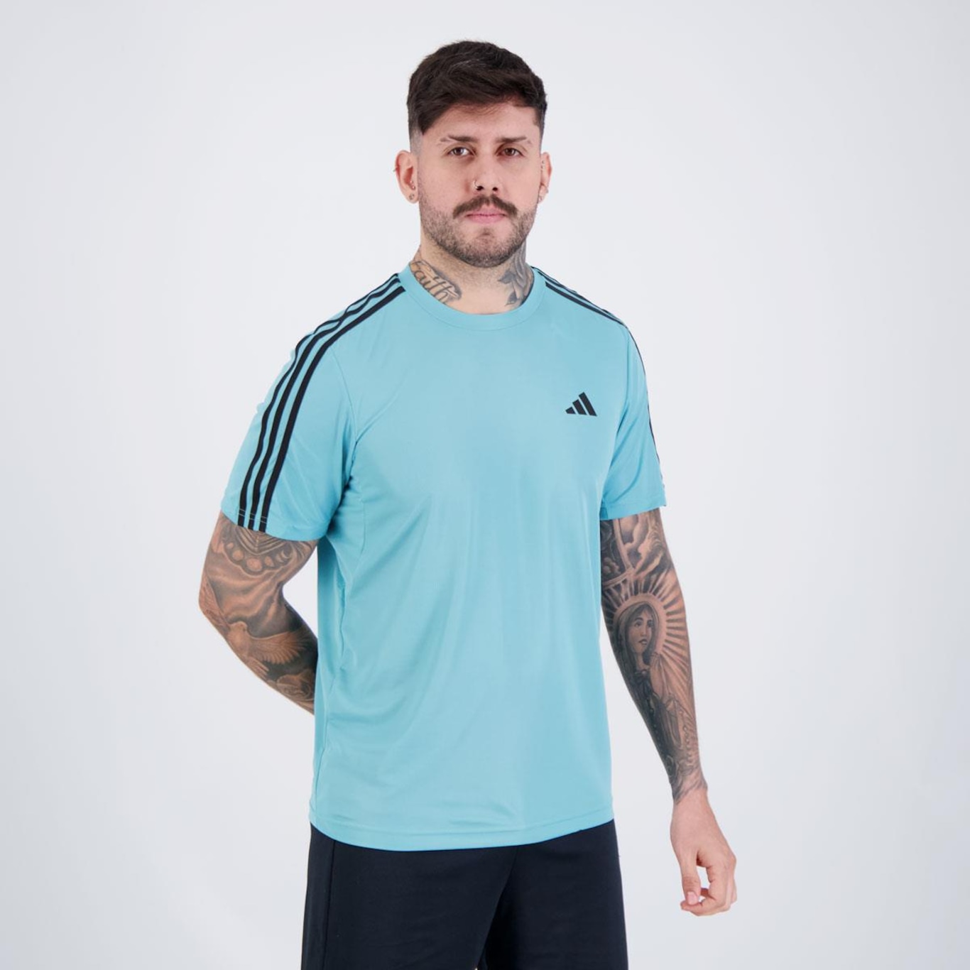 Camiseta adidas Essentials 3 Listras - Masculina - Foto 2