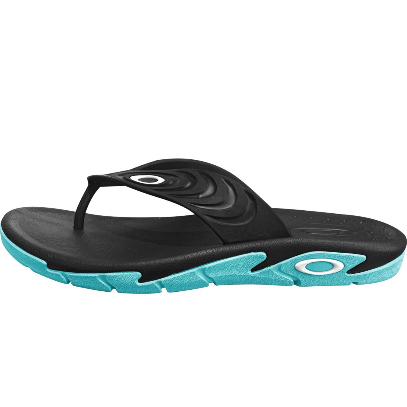 Chinelo Oakley Crowd Black Turquoise - Masculino - Foto 3