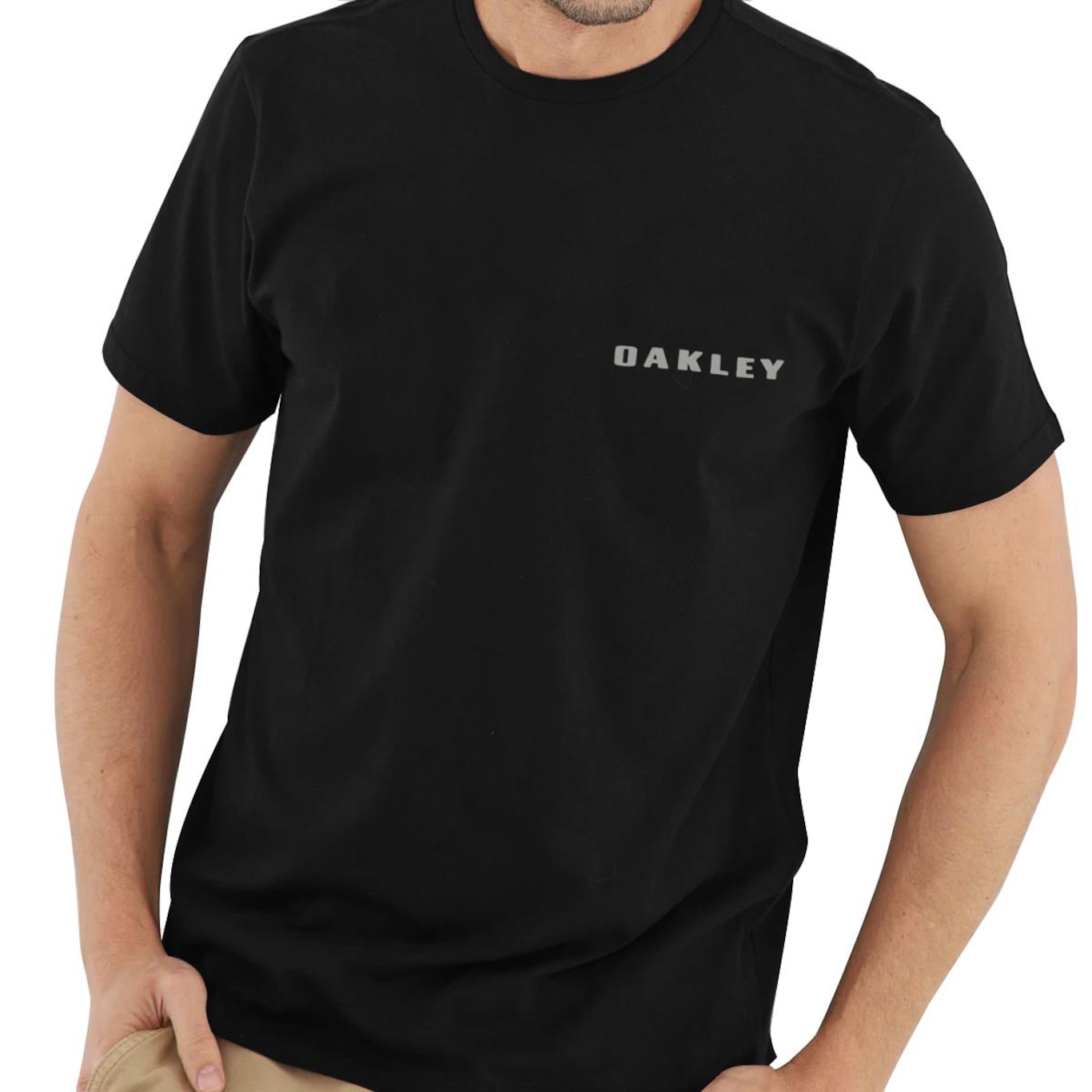 Camiseta Oakley Bark Tee Blackout - Masculina - Foto 3