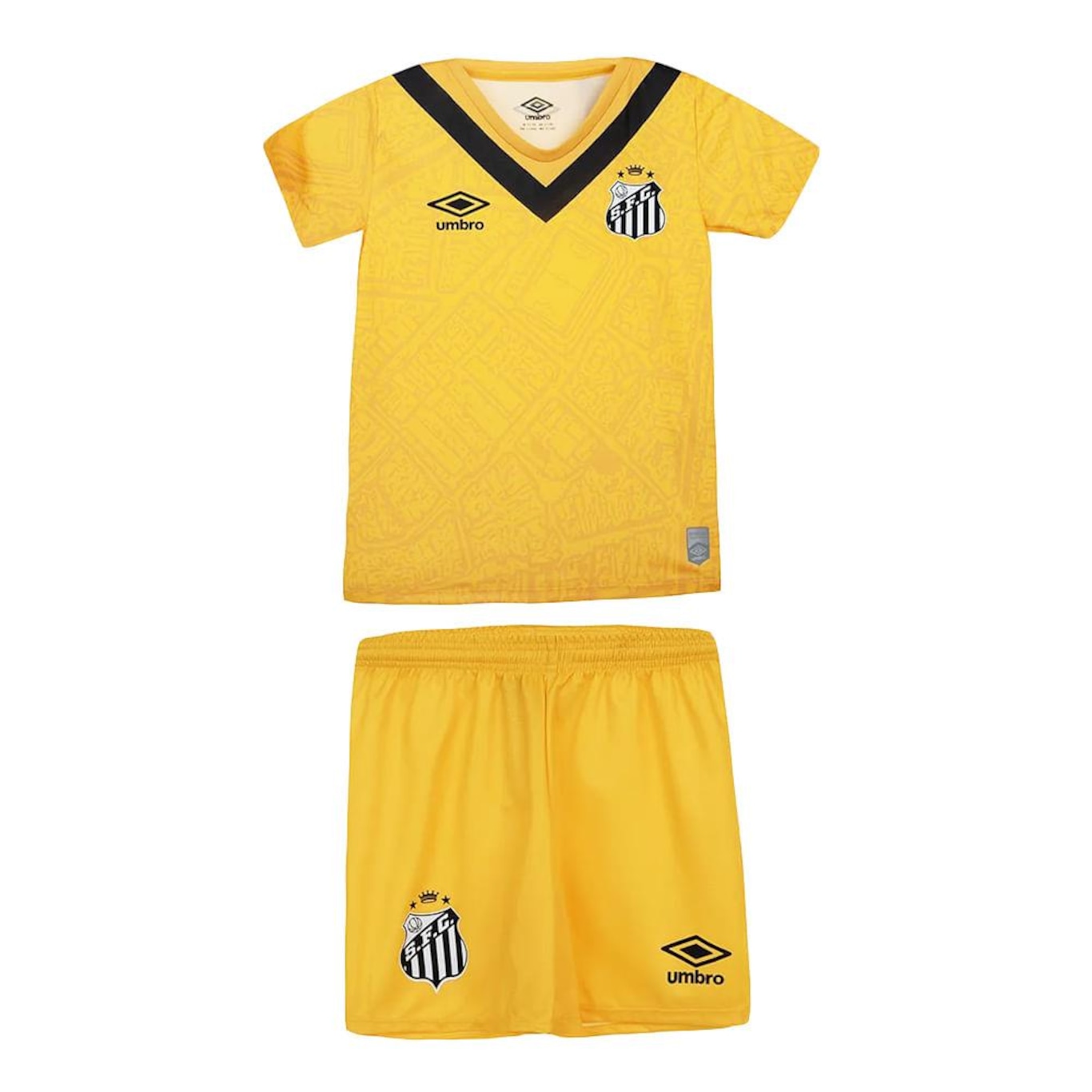 Kit Uniforme de Futebol do Santos Oficial 3 2024 Umbro - Infantil - Foto 1