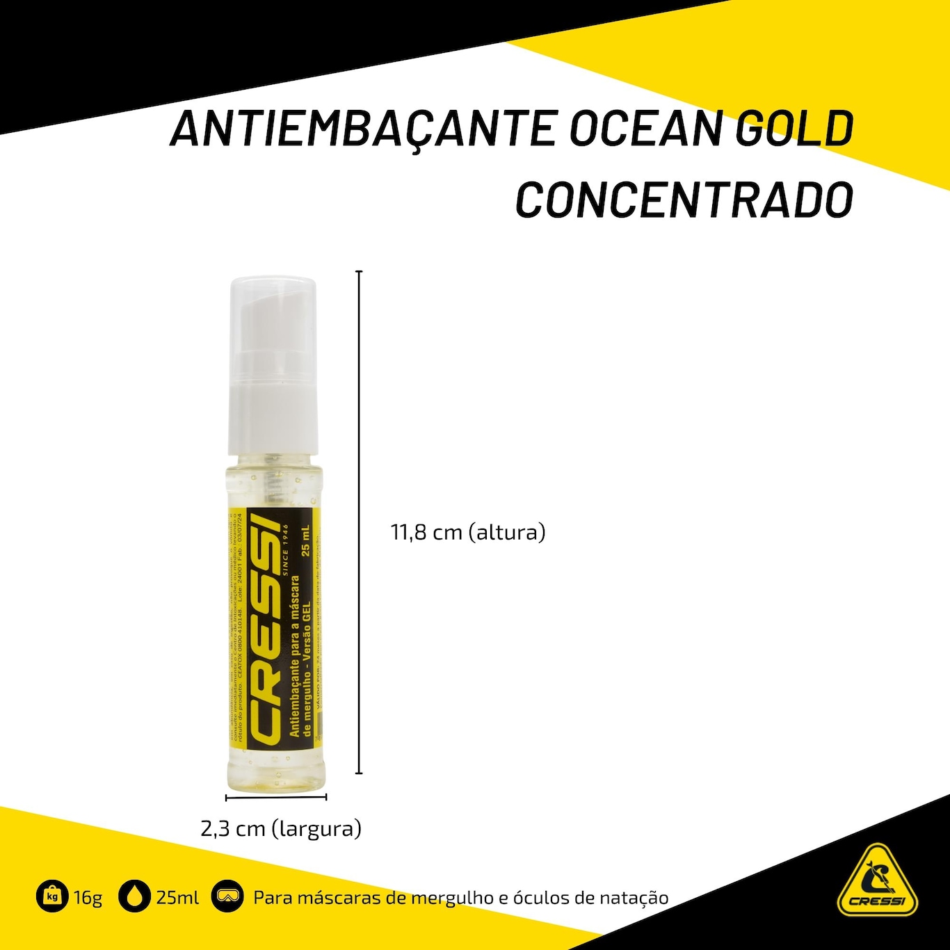 Antiembaçante Fog Gel Cressi Ocean Gold - Foto 4