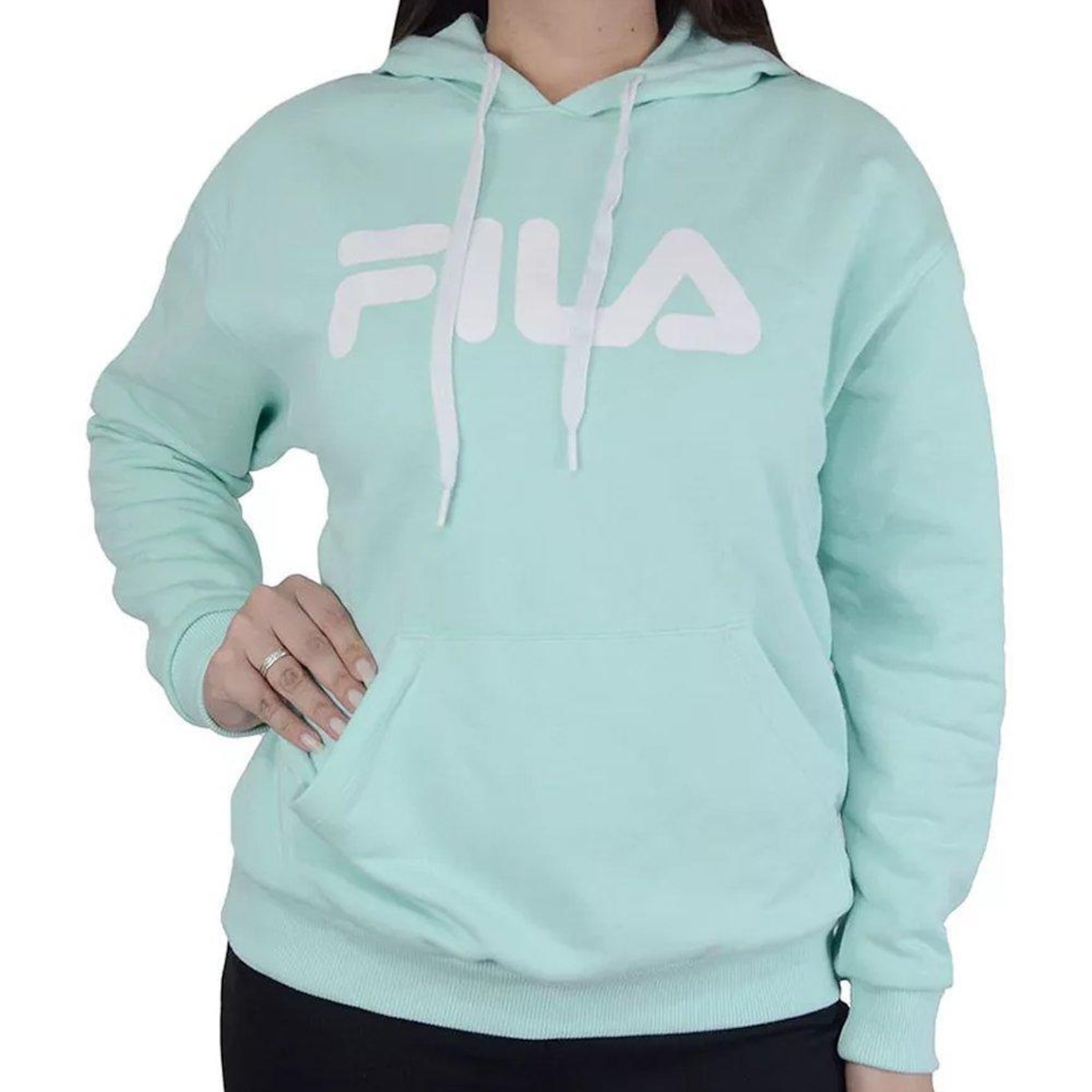 Blusão de Moletom com Capuz Fila Comfort Letter 2 - Feminina - Foto 1