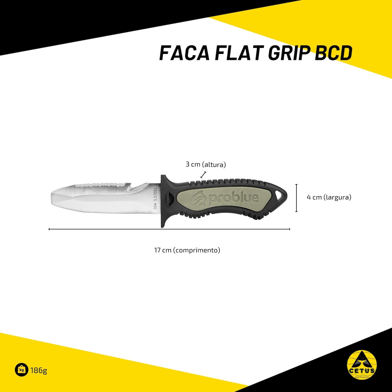 Faca Cetus Flat Grip Bcd - Foto 6