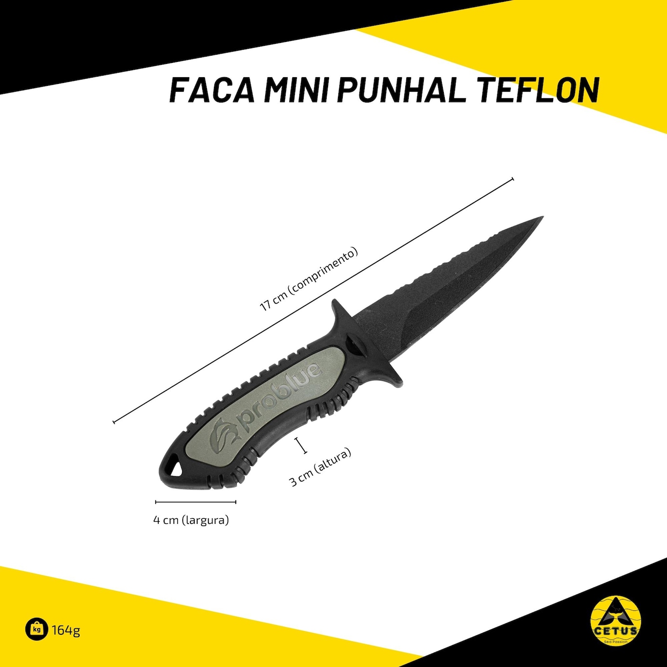 Faca Cetus Mini Punhal Teflon - Foto 6