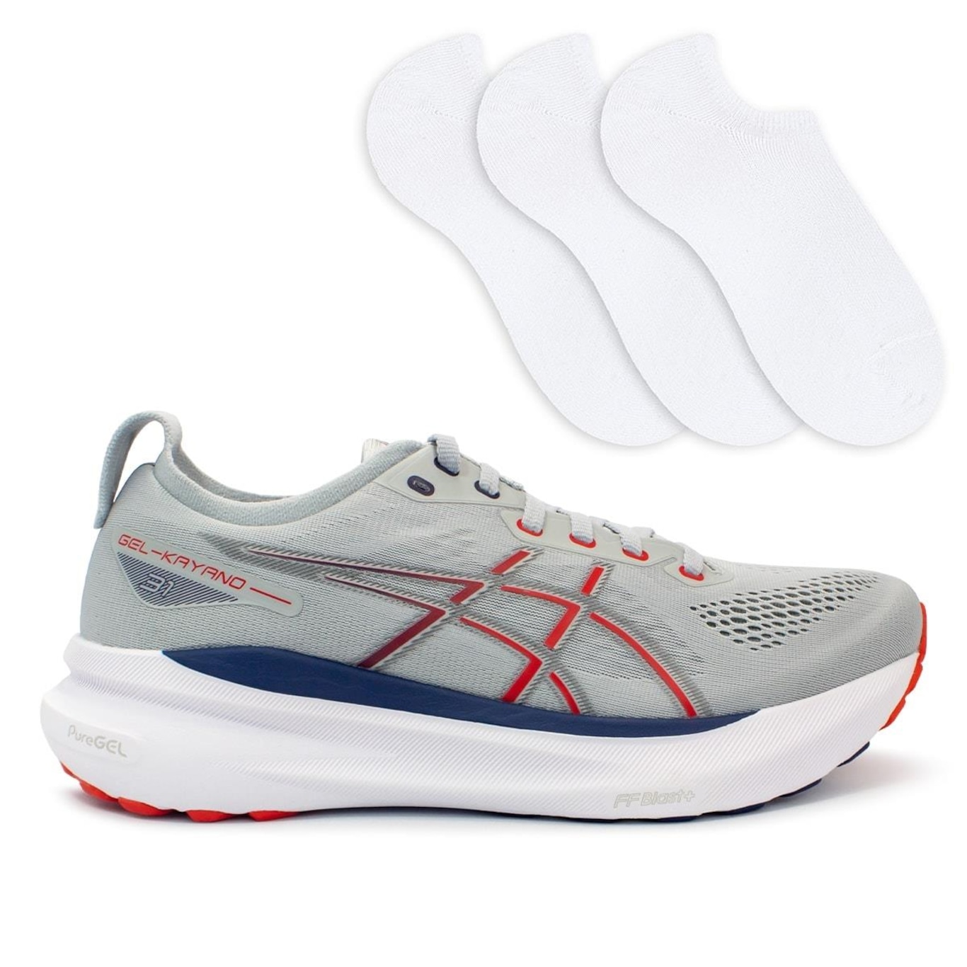 Tênis Asics Gel-Kayano 31 + 3 Pares de Meias - Masculino - Foto 1