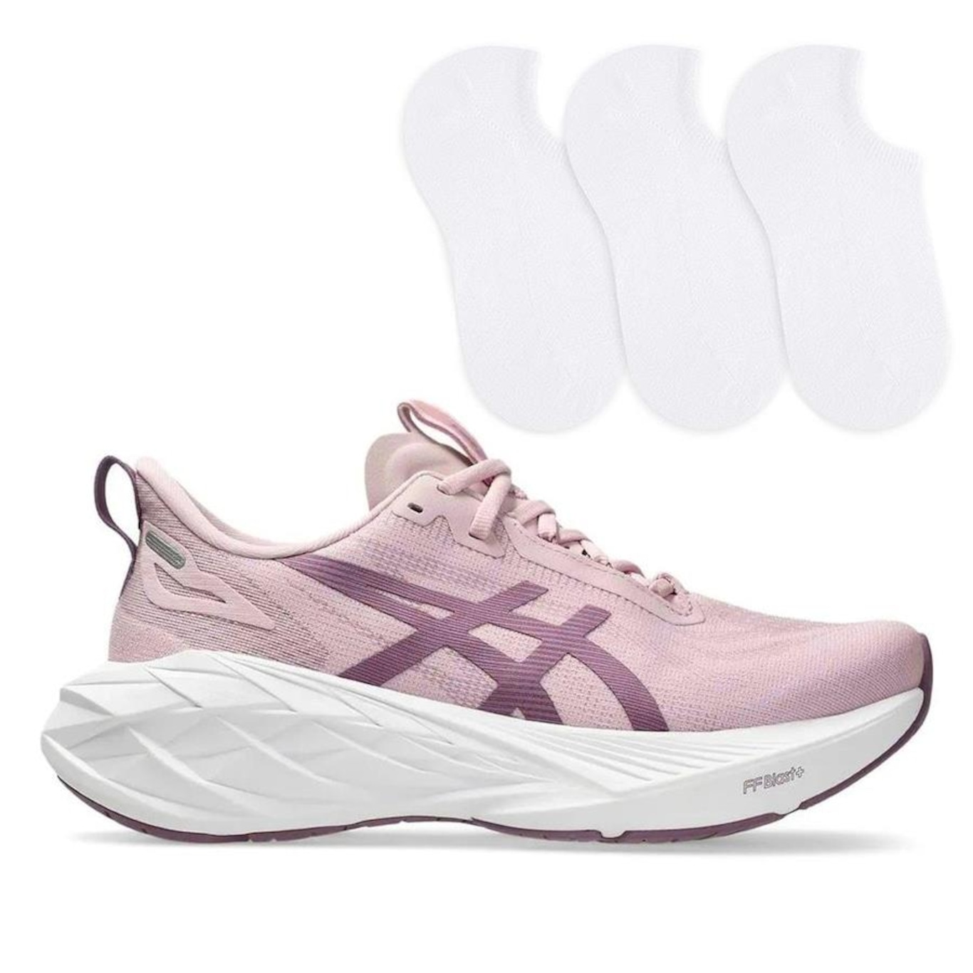 Kit Tênis Asics Novablast 4 Le Corrida + 3 Pares de Meias - Feminino - Foto 1