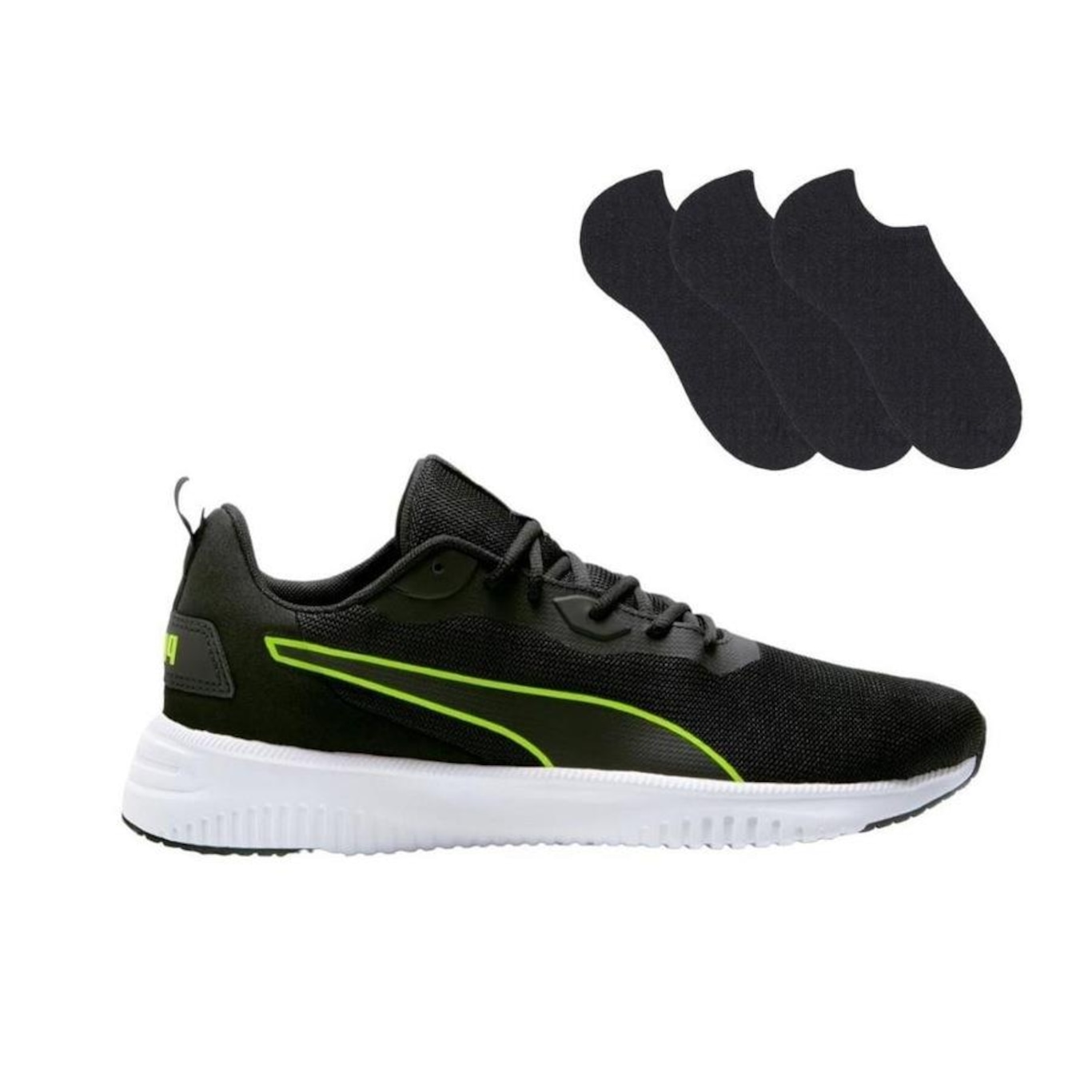 Kit Tênis Puma Flyer Flex - Masculino + Pack de 3 Meias - Foto 1