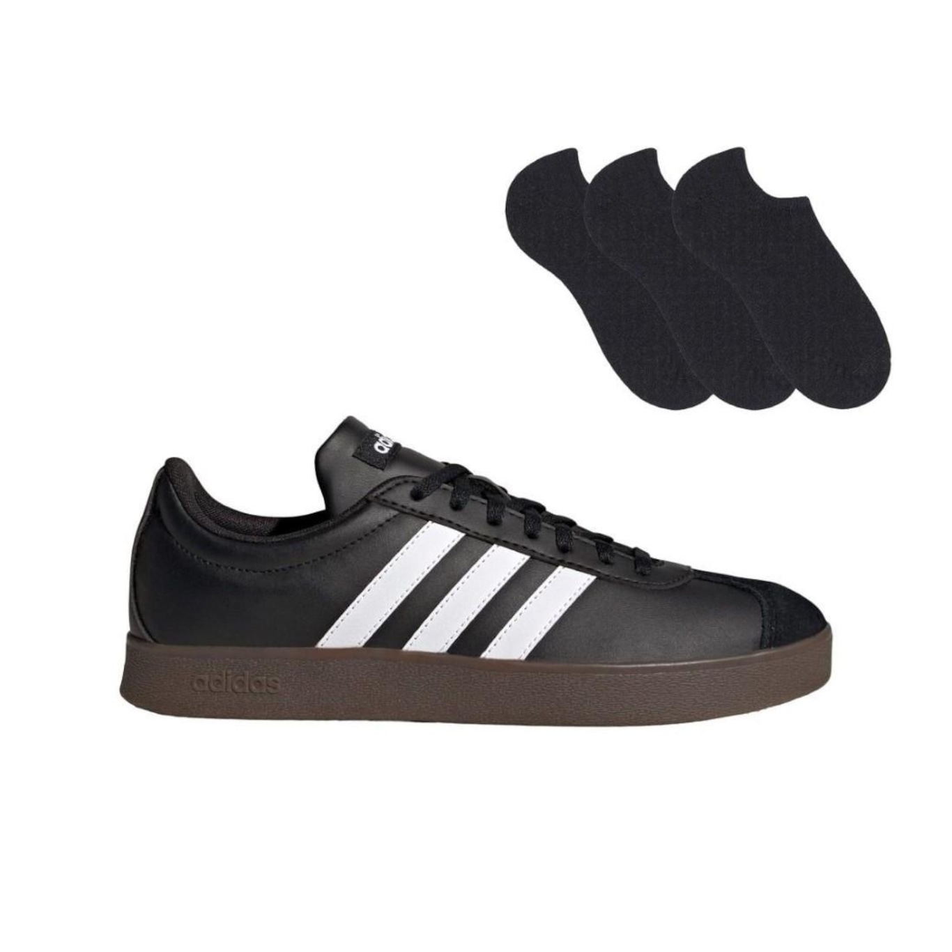 Kit Tênis adidas Vl Court Base + 3 Pares de Meias - Masculino - Foto 1