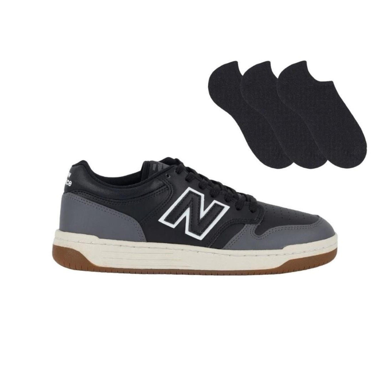 Kit Tênis New Balance 480 Low + 3 Pares de Meias - Masculino - Foto 1