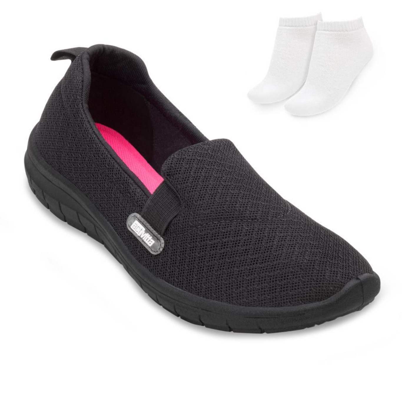 Kit Tênis Slip On Actvitta + Meia Feminino - Foto 1