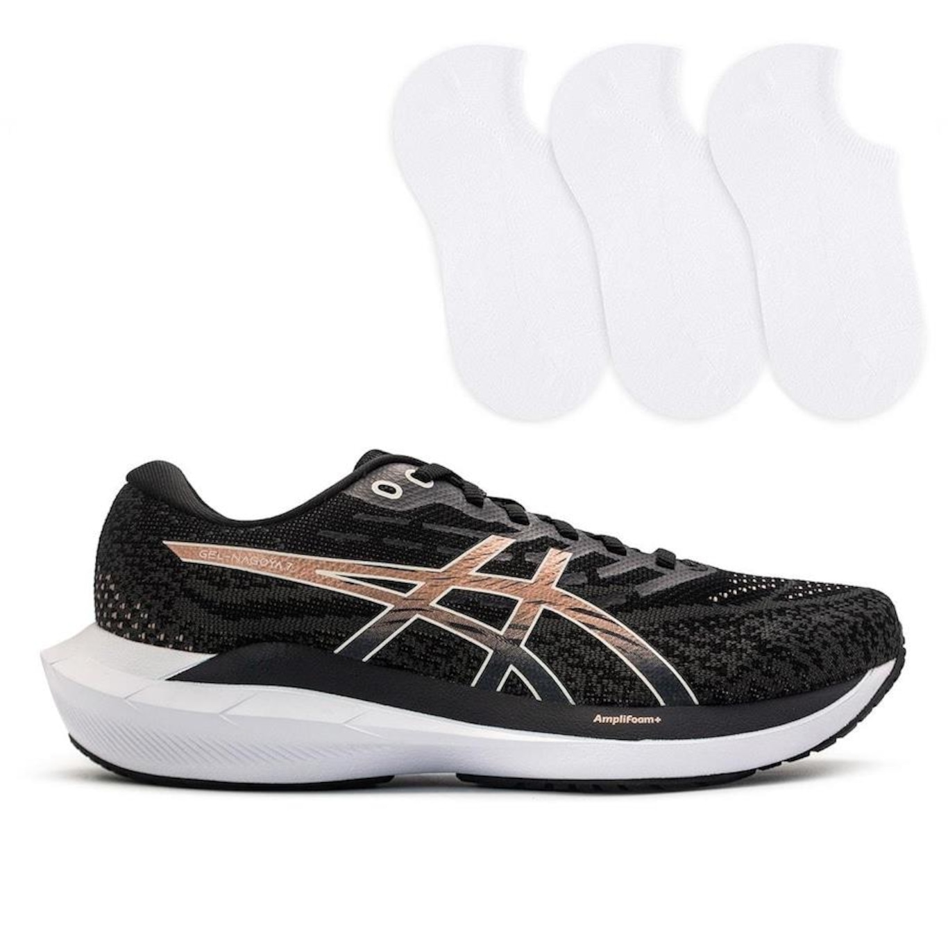 Kit Tênis Asics Gel-Nagoya 7 Corrida + 3 Pares de Meias Feminino - Foto 1