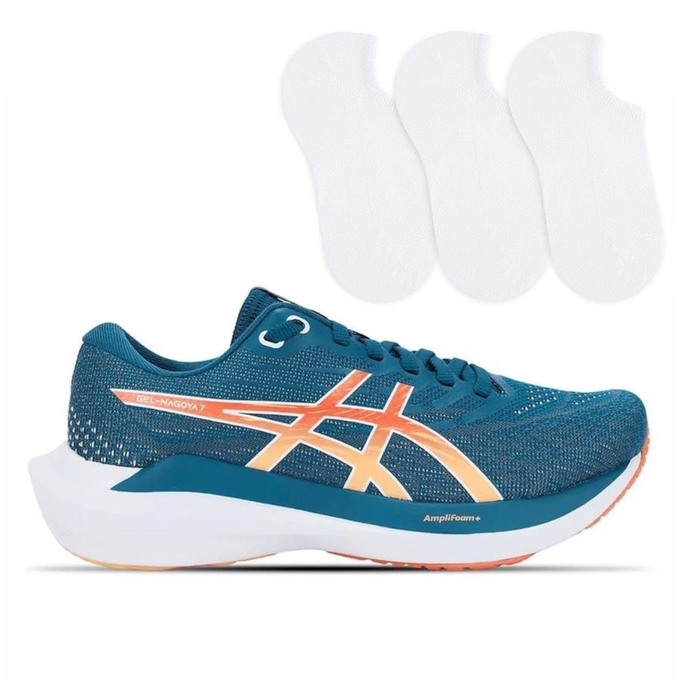 Kit Tênis Asics Gel-Nagoya 7 Corrida + 3 Pares de Meias Feminino - Foto 1