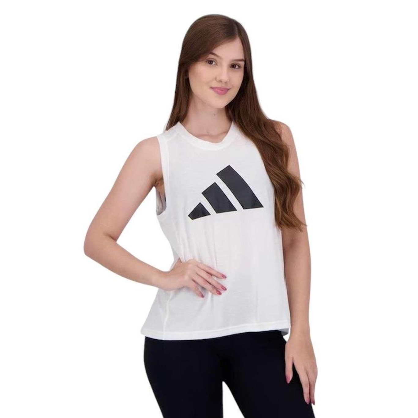 Camiseta Regata adidas Essentials Logo - Feminina - Foto 1