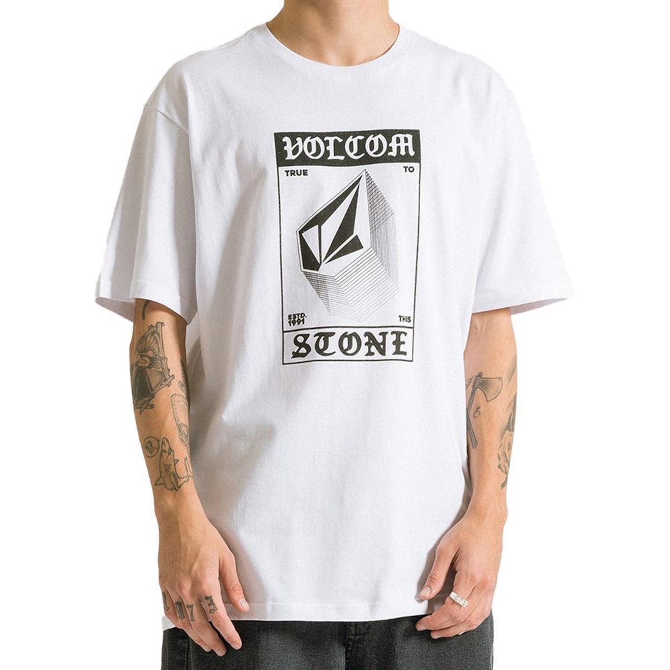 Camiseta Volcom Explicit Stone - Masculina - Foto 1