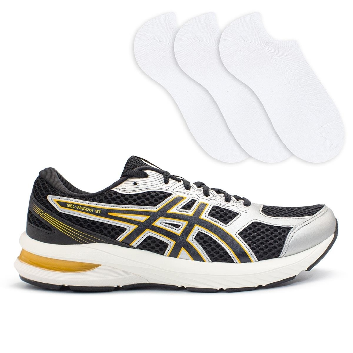 Kit Tênis Asics Gel-Nagoya St + 3 Pares de Meias Masculino - Foto 1