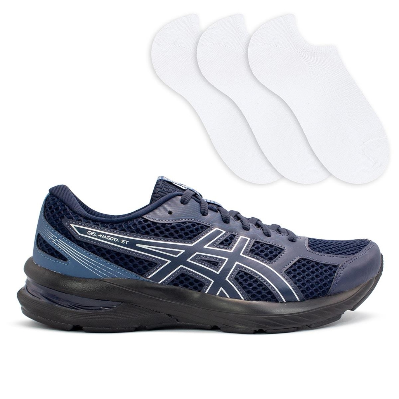 Kit Tênis Asics Gel-Nagoya St + 3 Pares de Meias Masculino - Foto 1