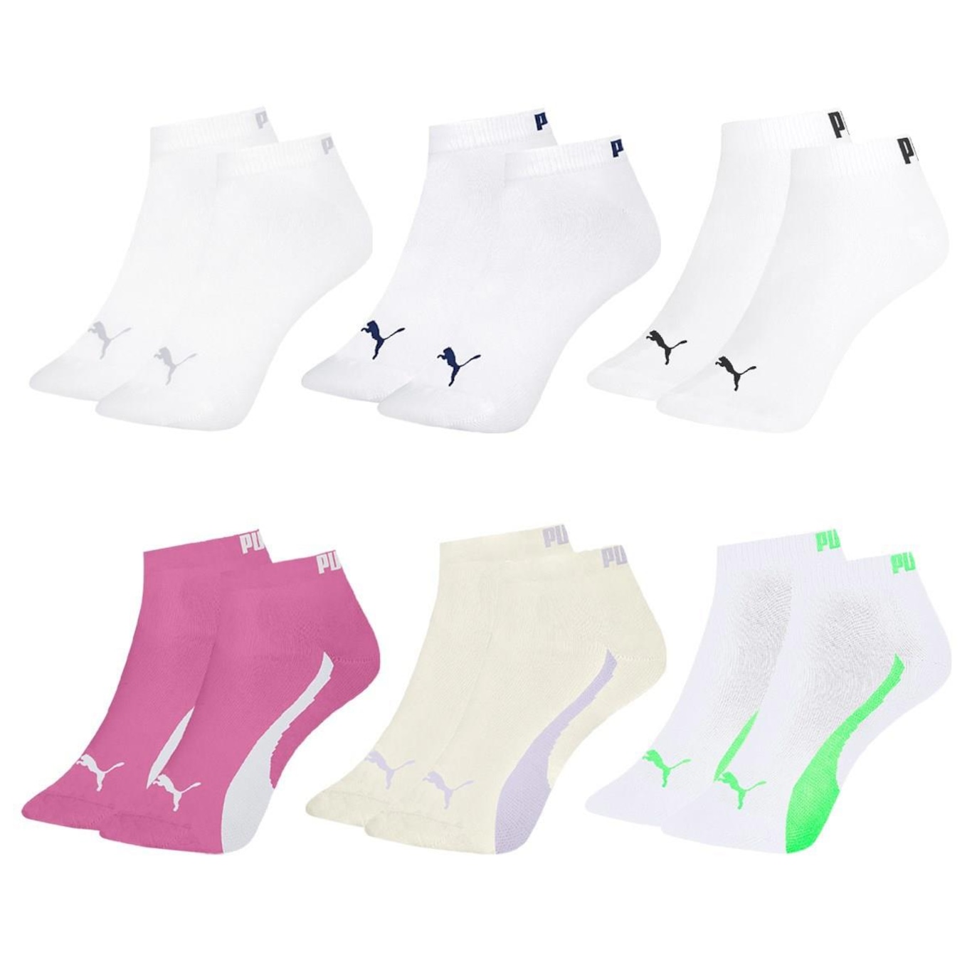 Kit Meia Puma Sapatilha Esportiva - 6 Pares - Feminina - Foto 1