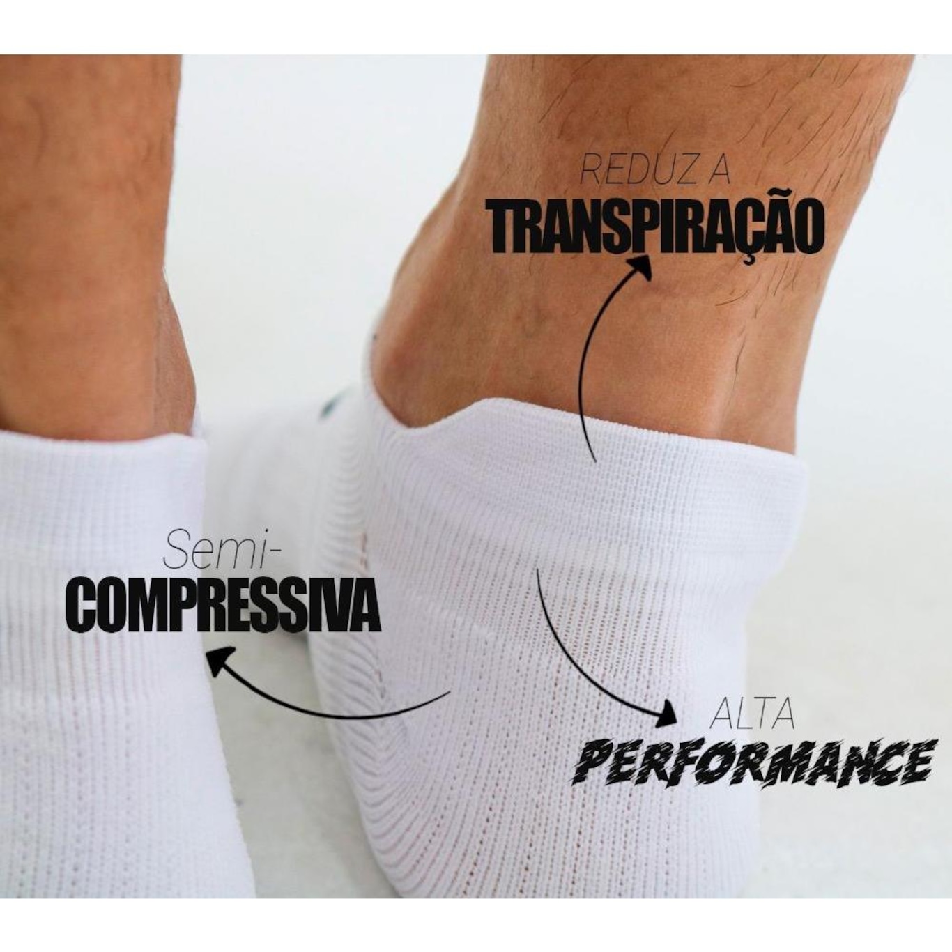 Meia Invisível Hupi Running Pro - 6 Pares - Unissex - Foto 3